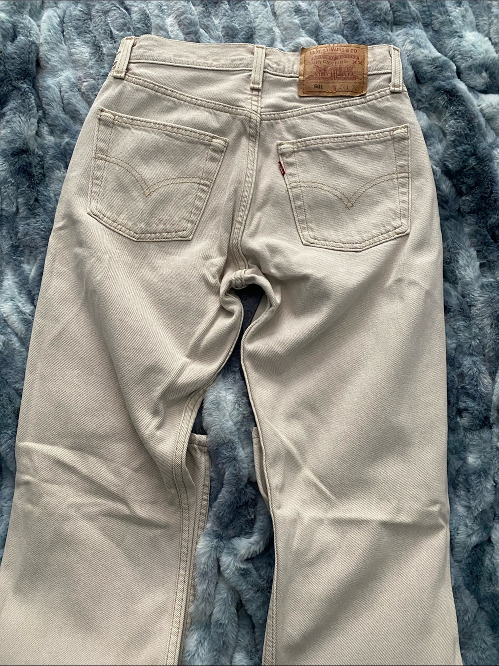 NWOT VINTAGE Levi's 501 WOMEN Cream Straight-Leg Jeans